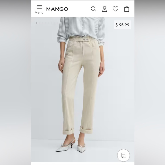 BNWT XS MANGO Highrise Tapered Jeans - Picture 2 of 9